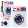 LEAN TOYS Bērnu veļas mašīna ar rotējošu cilindru, gaismām un skaņām, balta/rozā