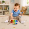 LEAN TOOLS Bērnu ksilofona klavieres krāsains mūzikas instruments 2-in-1 bungu nūjiņa