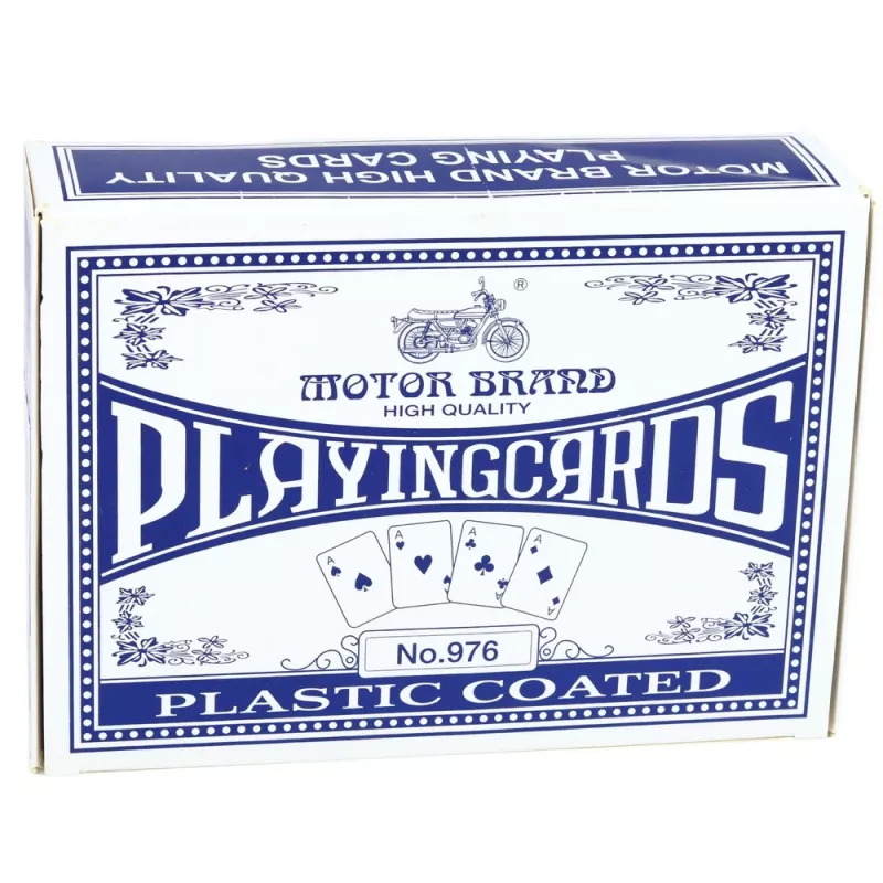 LEAN TOYS Classic spēļu kārtis ar plastmasas pārklājumu, zilas - Pokera izmērs, 54 kārtis, izturīgas pret šļakatām
