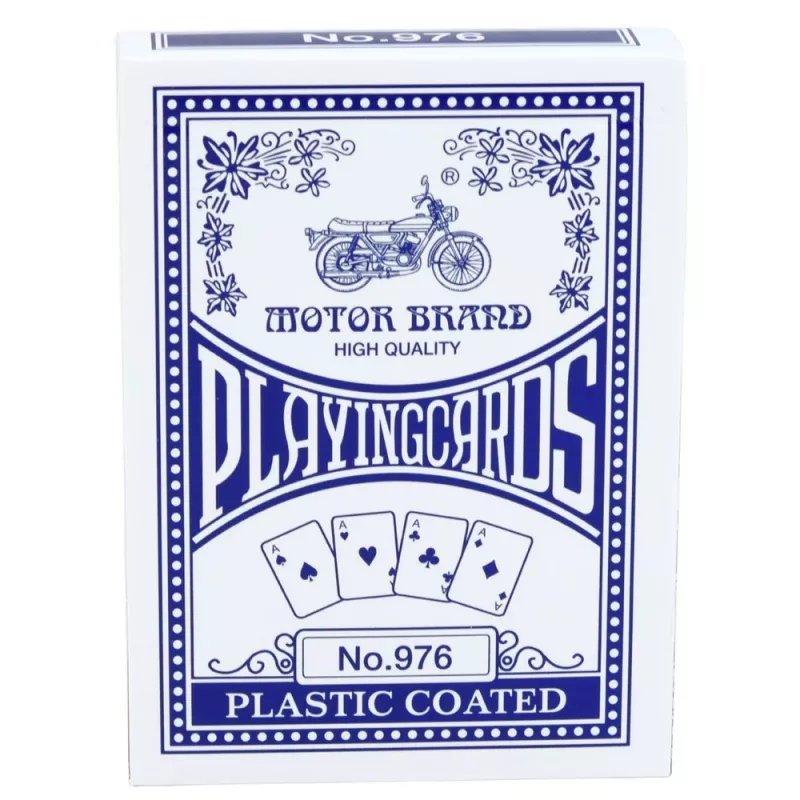 LEAN TOYS Classic spēļu kārtis ar plastmasas pārklājumu, zilas - Pokera izmērs, 54 kārtis, izturīgas pret šļakatām