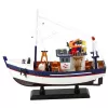 LEAN TOYS Kolekcionējams dekoratīvs makšķerēšanas laivas modelis 37x34cm