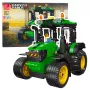 LEAN TOYS Konstrukcijas bloki Lauksaimniecības traktors Zaļš 304 gab.