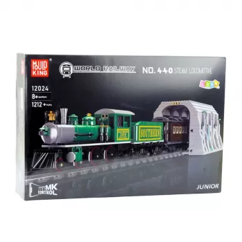 LEAN TOYS konstruktora bloki tālvadības tvaika vilciens RC zaļš 1212 gab.