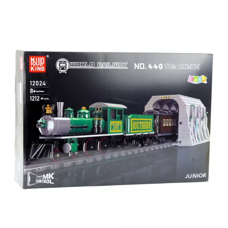 LEAN TOYS konstruktora bloki tālvadības tvaika vilciens RC zaļš 1212 gab.