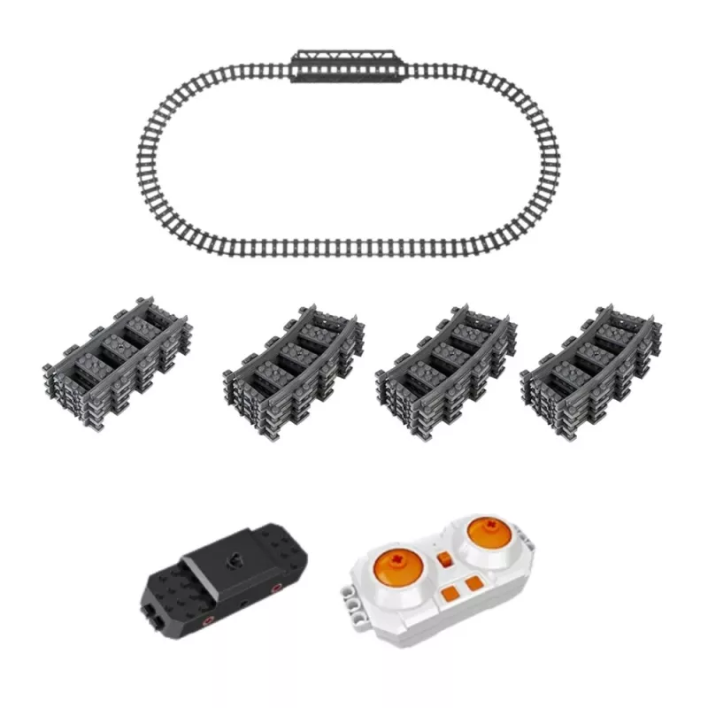 LEAN TOYS konstruktora bloki tālvadības tvaika vilciens RC zaļš 1212 gab.