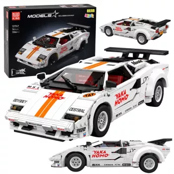 LEAN TOYS Konstrukcijas bloki Sporta automašīna ar tālvadību RC Balta 1384 gab.