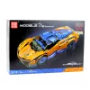 LEAN TOYS Construction Bricks Sports Car RC – zila un oranža (1883 detaļas, 2.4GHz, mērogs 1:8)