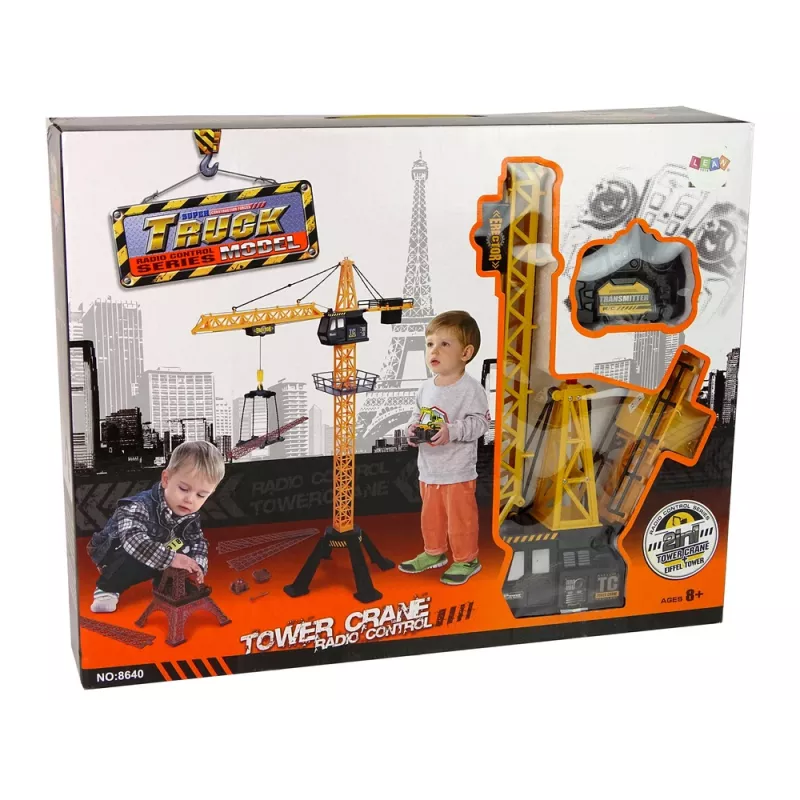 LEAN TOYS Celtniecības celtnis ar tālvadības pulti 90 cm augsts Eifeļa torņa konstrukcija