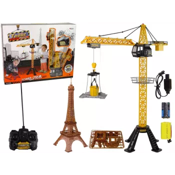 LEAN TOYS Celtniecības celtnis ar tālvadības pulti 90 cm augsts Eifeļa torņa konstrukcija