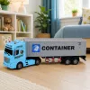 LEAN TOYS Konteineru kravas automašīna ar atveramām durvīm, gaismām un skaņām – zila, 54 cm