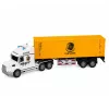 LEAN TOYS Konteineru kravas automašīna ar atveramām durvīm, gaismām un skaņām, dzeltena, 54 cm
