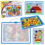 LEAN TOYS Radošais komplekts Pogas mozaīkas puzle Sēņu spraudītes Koferis 300 gab.