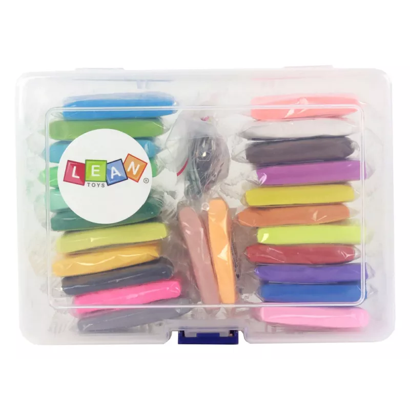 LEAN TOYS Radošais māla modelēšanas komplekts 24 krāsas ar aksesuāriem