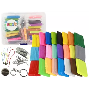 LEAN TOYS Radošais māla modelēšanas komplekts 24 krāsas ar aksesuāriem