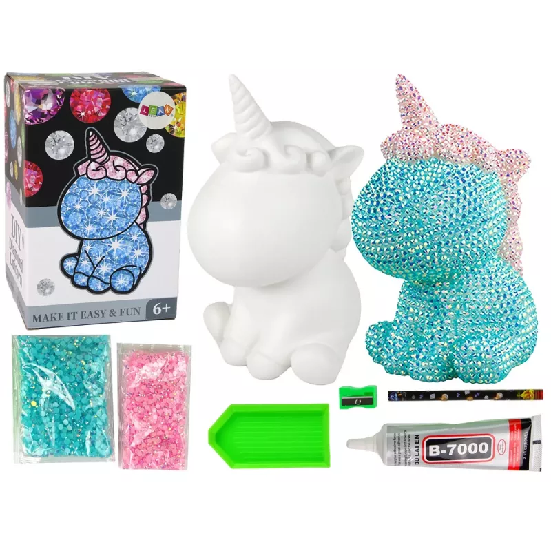 LEAN TOYS Creative Unicorn Kit DIY Diamonds Crystals Blue