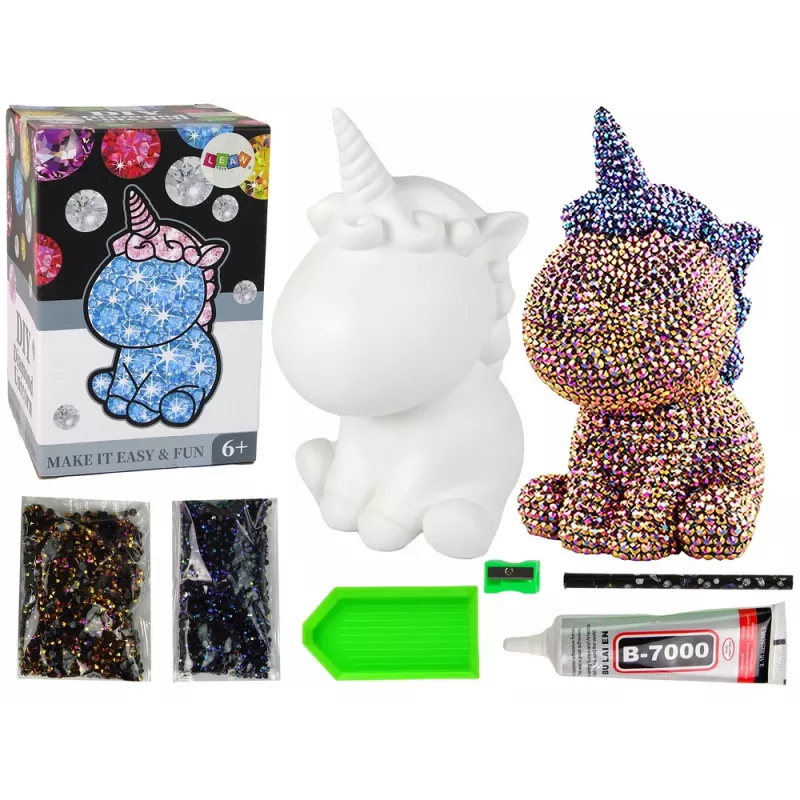 LEAN TOYS Creative Unicorn Kit DIY Diamonds Crystals Brown