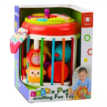 LEAN TOYS cilindrs sensorā kubs interaktīvais formu šķirotājs ar gaismām un skaņām - daudzkrāsains (22659)
