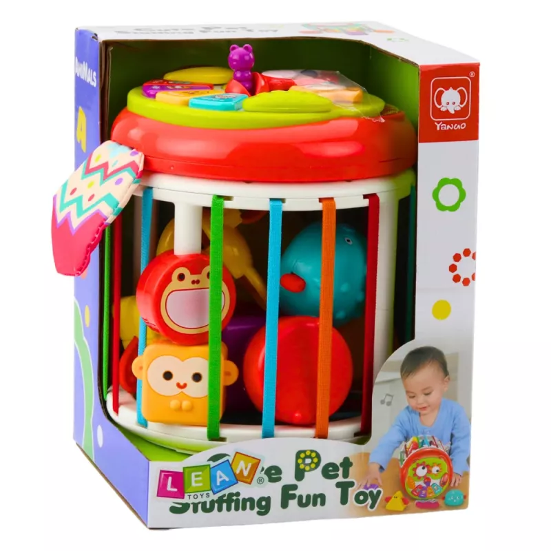LEAN TOYS cilindrs sensorā kubs interaktīvais formu šķirotājs ar gaismām un skaņām - daudzkrāsains (22659)