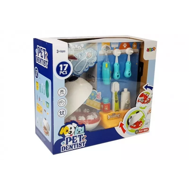 LEAN TOYS Mazais zobārsta komplekts sunim. Zobu birste. Izspiesta zobu pasta.