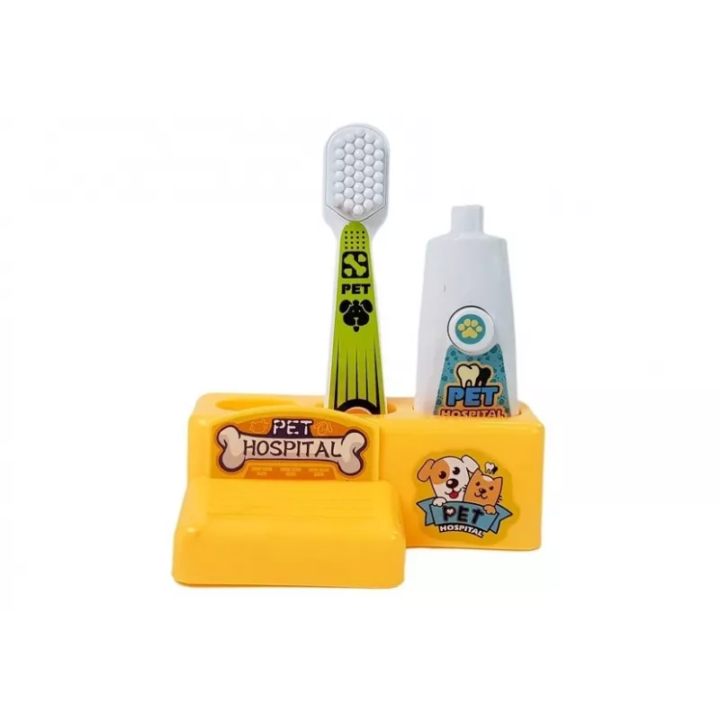 LEAN TOYS Mazais zobārsta komplekts sunim. Zobu birste. Izspiesta zobu pasta.