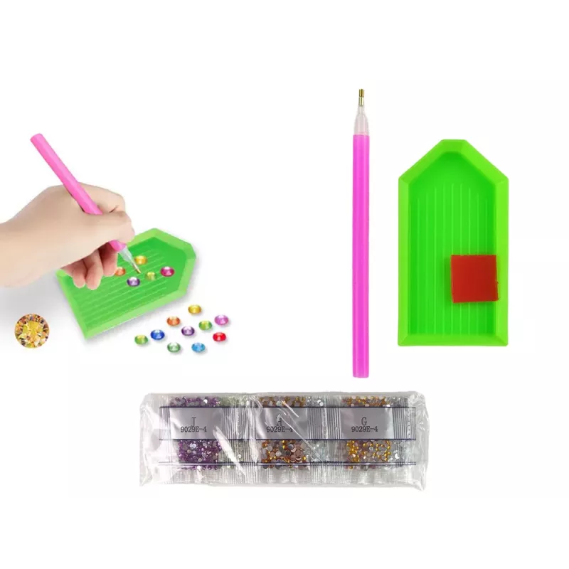 LEAN TOYS Dimanta izšūšanas uzlīmju komplekts Jūras pasaules dzīvnieki Mozaīka