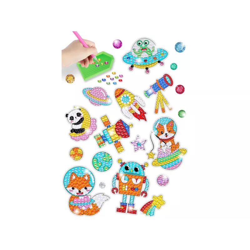 LEAN TOYS Dimanta izšūšanas uzlīmju komplekts Kosmosa astronauts mozaīka