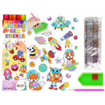 LEAN TOYS Dimanta izšūšanas uzlīmju komplekts Kosmosa astronauts mozaīka
