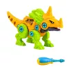 LEAN TOYS Dinozauru konstrukcijas bloku komplekts ar skrūvgriezi 4-in-1