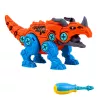 LEAN TOYS Dinozauru konstrukcijas bloku komplekts ar skrūvgriezi 4-in-1