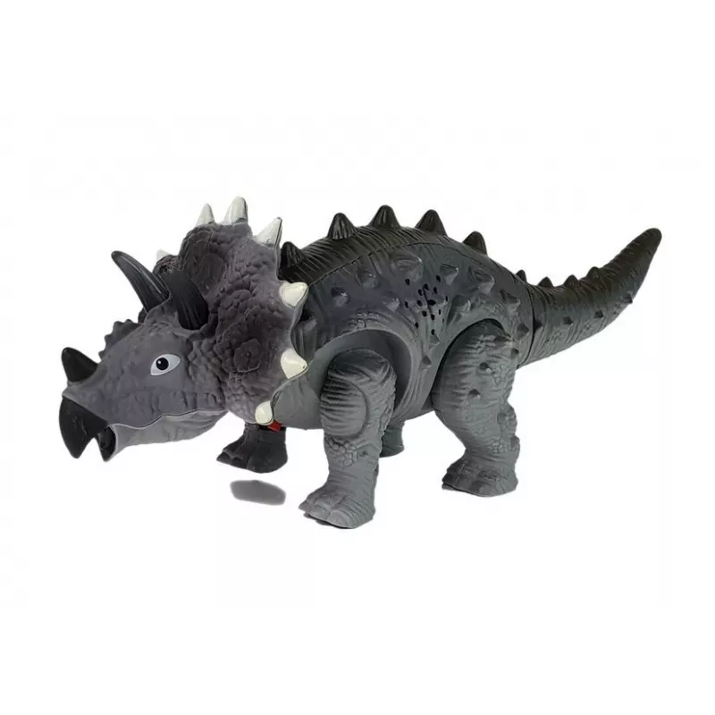 LEAN TOYS Dinozaurs ar bateriju Triceratops Pelēks