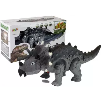 LEAN TOYS Dinozaurs ar bateriju Triceratops Pelēks