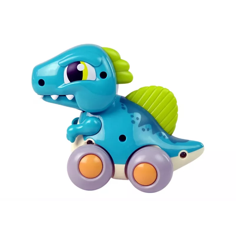 LEAN TOYS Dinozaurs uz Riteņiem Zila Figūra