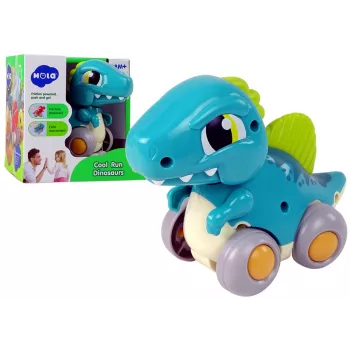 LEAN TOYS Dinozaurs uz Riteņiem Zila Figūra