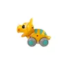 LEAN TOYS Dinozaurs uz Riteņiem Dzeltenais Triceratops Figūriņa