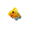 LEAN TOYS Dinozaurs uz Riteņiem Dzeltenais Triceratops Figūriņa