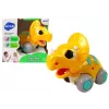 LEAN TOYS Dinozaurs uz Riteņiem Dzeltenais Triceratops Figūriņa