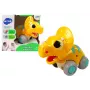 LEAN TOYS Dinozaurs uz Riteņiem Dzeltenais Triceratops Figūriņa