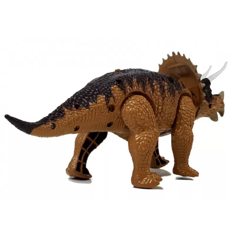 LEAN TOYS Dinozaurs Triceratops ar bateriju darbināms dzeltens
