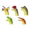 LEAN TOYS Dinozauru gumijas sensorie pirkstu leļļu komplekts