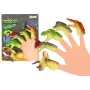 LEAN TOYS Dinozauru gumijas sensorie pirkstu leļļu komplekts