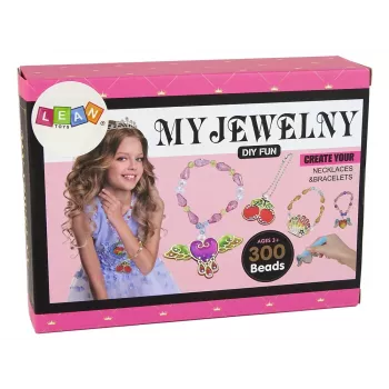 LEAN TOYS DIY Rotaslietu veidošanas komplekts ar pērlītēm un pildspalvām