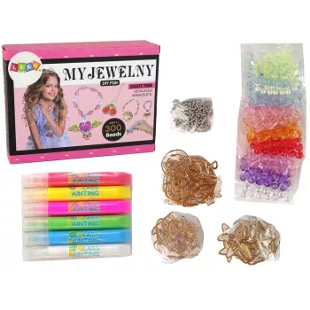LEAN TOYS DIY Rotaslietu veidošanas komplekts ar pērlītēm un pildspalvām