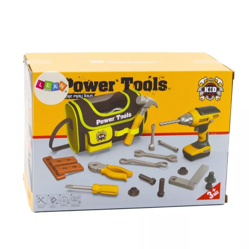 LEAN TOYS DIY Kit Instrumentu soma bezvadu urbjmašīnām, 600D poliesters, melna ar sarkaniem akcentiem