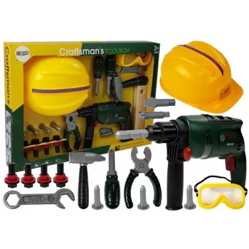LEAN TOYS DIY komplekts ar urbjmašīnu, aizsargbrillēm un ķiveri
