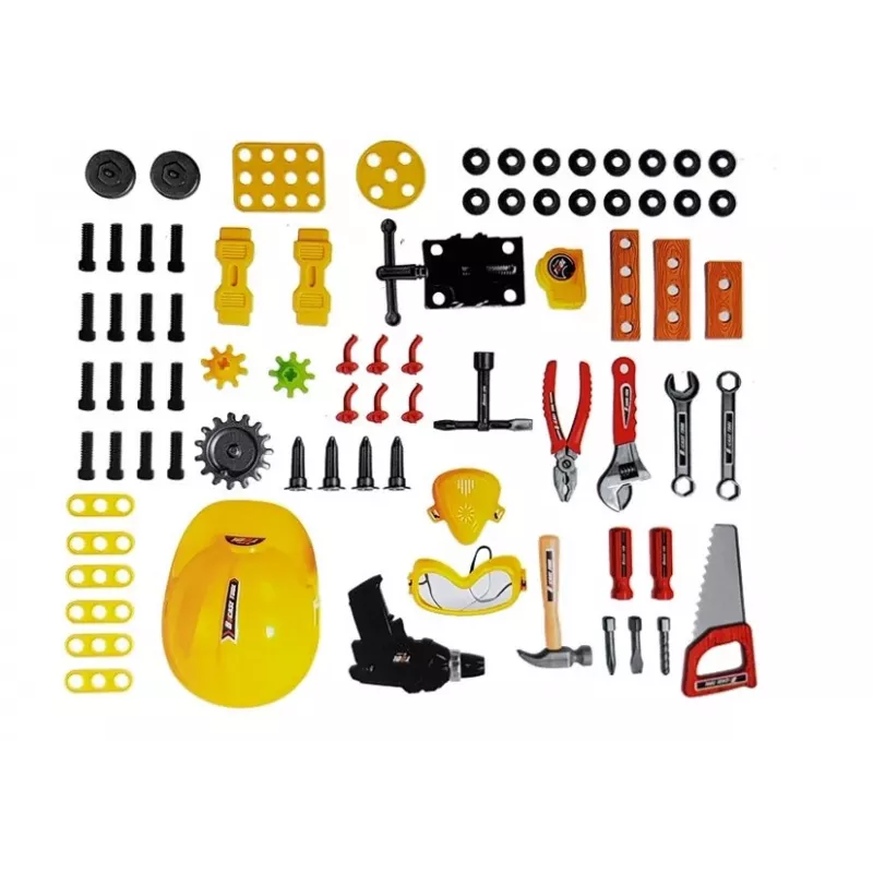 LEAN TOYS DIY komplekts ar baterijām 3in1 čemodāna darbnīca 85 elementi 56cm