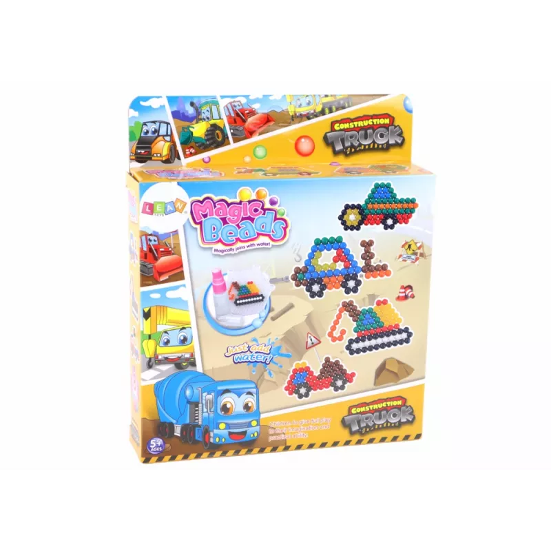 LEAN TOYS DIY Ūdens pērlīšu komplekts Magic Beads 8 krāsas Celtniecības transportlīdzekļi