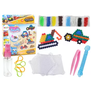 LEAN TOYS DIY Ūdens pērlīšu komplekts Magic Beads 8 krāsas Celtniecības transportlīdzekļi
