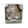 LEAN TOYS Leļļu komplekts bērniem Emily ar suni un garajiem matiem