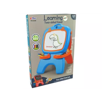 LEAN TOYS Divpusējs magnētiskais tāfele ar ziliem un sarkaniem šabloniem