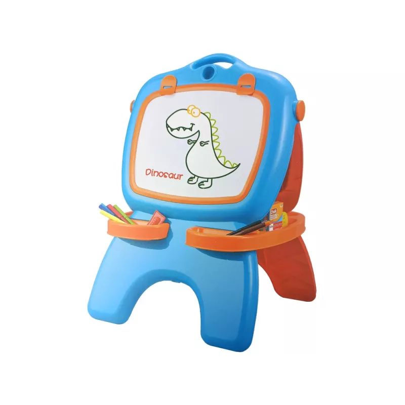 LEAN TOYS Divpusējs magnētiskais tāfele ar ziliem un sarkaniem šabloniem